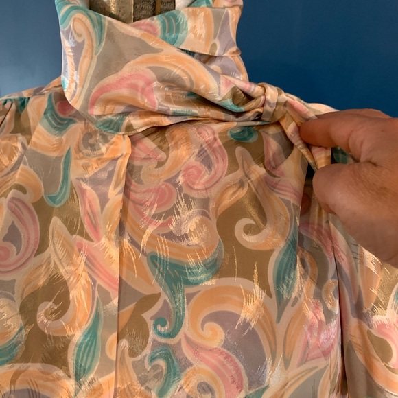 VTG 80’s core blouse by Notations with scarf neck wrap M - Picture 2 of 11